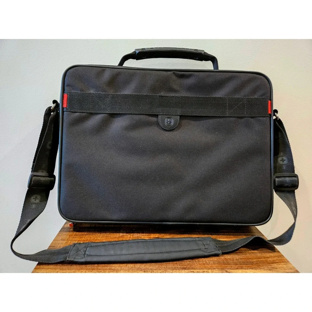 Wenger Swiss Gear Laptop Briefcase Black Ballistic Nylon Messenger Travel Bag
